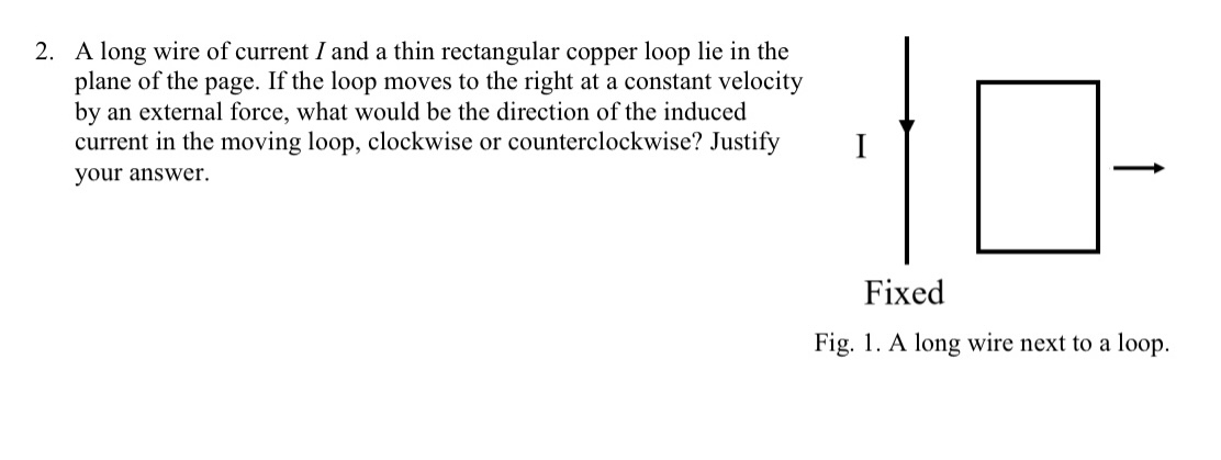 Solved A long wire of current I and a thin rectangular | Chegg.com