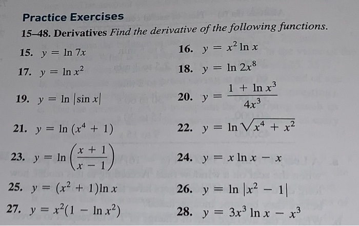 logarithmic differentiation practice problems with solutions