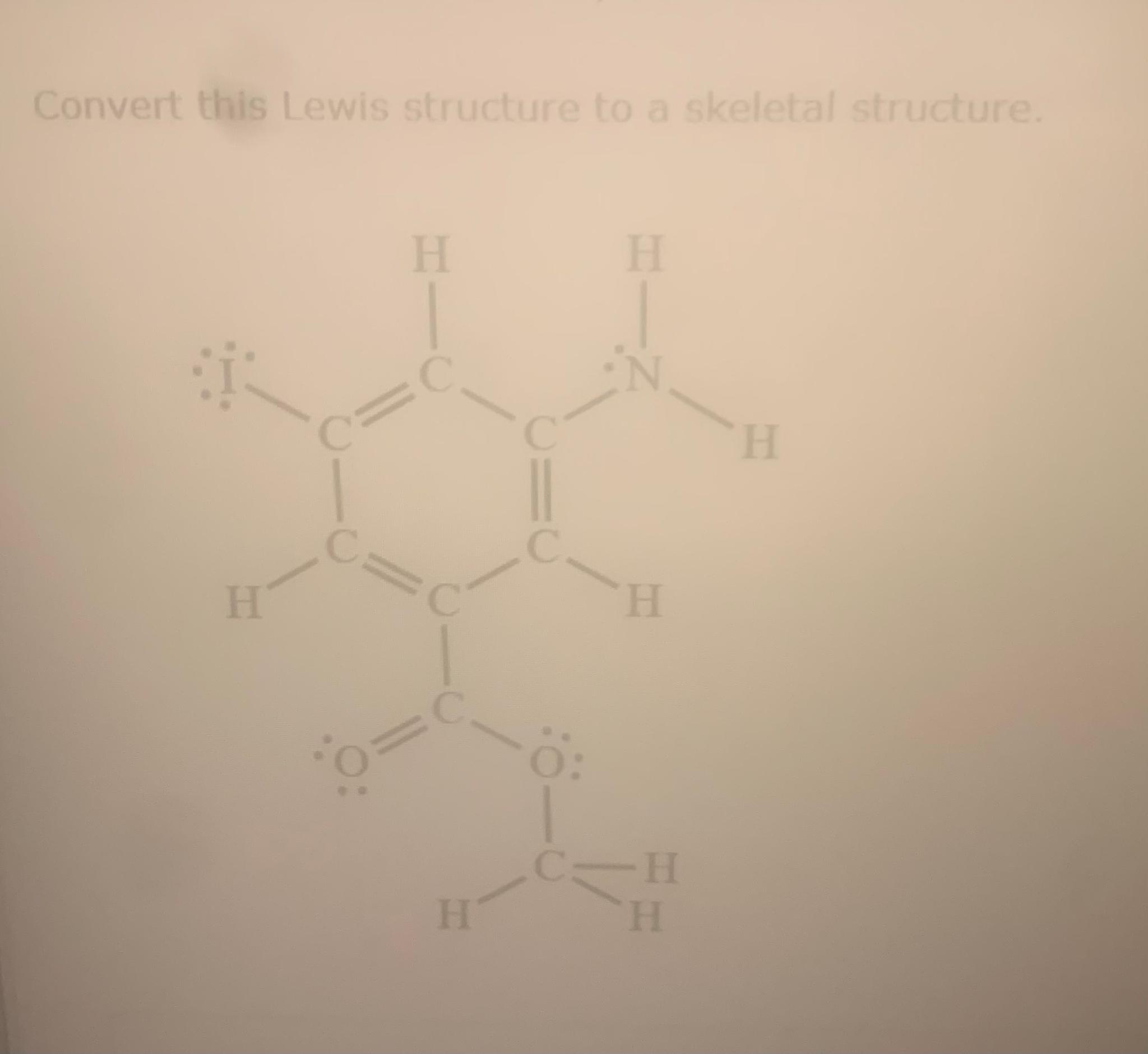 Solved Convert this Lewis structure to a skeletal structure. | Chegg.com