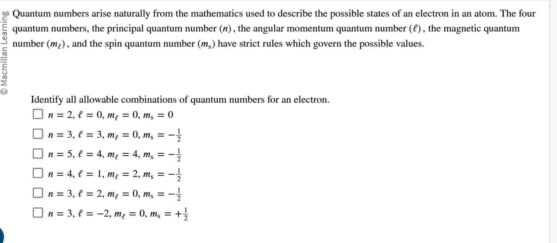 Solved Quantum numbers arise naturally from the mathematics