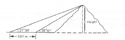 Solved: Mountain Height Problem A surveying crew is given the j ...