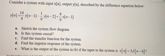 Solved Consider a system with input x[n], output y[n], | Chegg.com