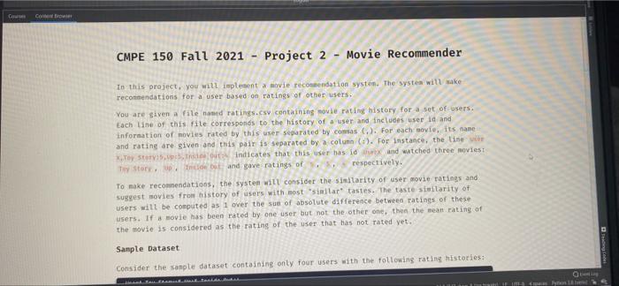 Solved Cow CMPE 150 Fall 2021 - Project 2 - Movie | Chegg.com