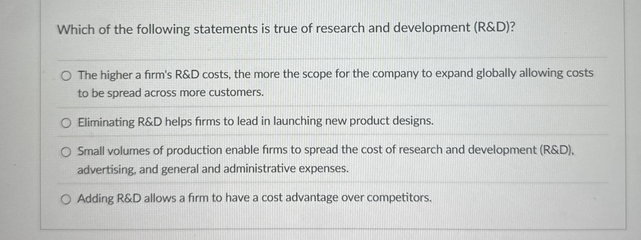 Solved Which of the following statements is true of research | Chegg.com