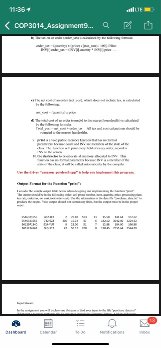 11:36 1 LTE COP 3014_Assignment9... a y by the taxes and da andera price INV ander -INV N V The cond u ce The last dended to
