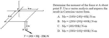 Solved Determine the moment of the force at A about point P. | Chegg.com