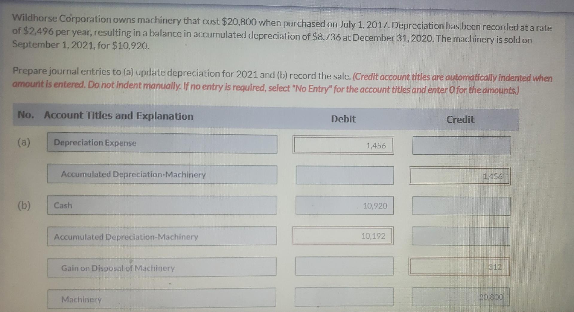 Solved Wildhorse Corporation owns machinery that cost