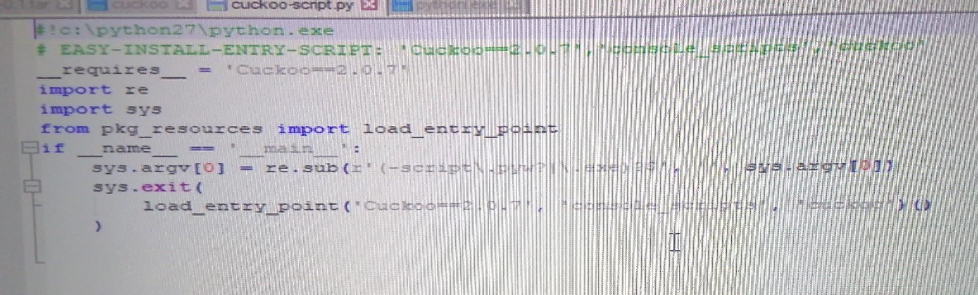 Solved cuckoo-script.py #c:\python27 python.exe # | Chegg.com