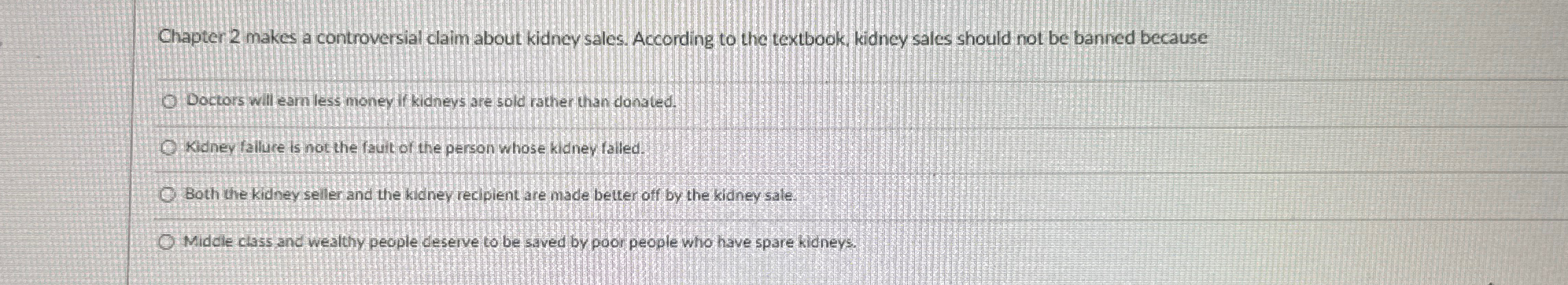 Solved Chapter 2 ﻿makes a controversial claim about kidney | Chegg.com