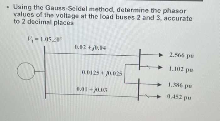 Solved - Using The Gauss-Seidel Method, Determine The Phasor | Chegg.com