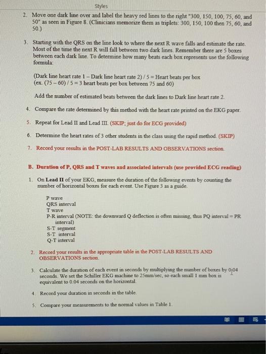 A. Determining the Heart Rate from an EKG (See pg | Chegg.com