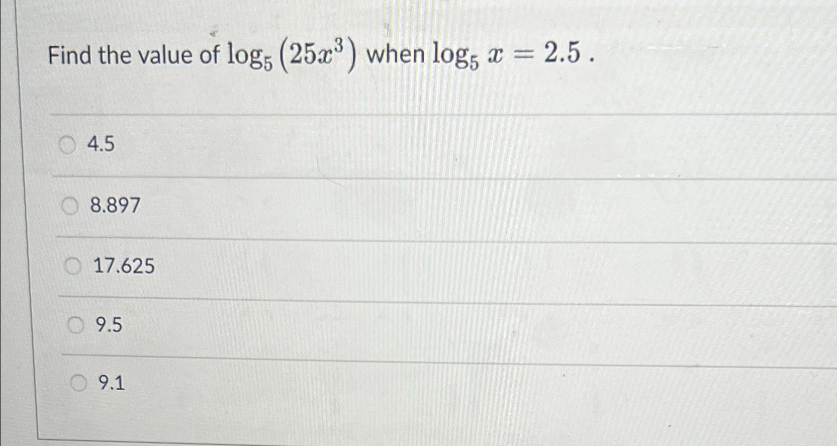 find the value of log 5 1 25