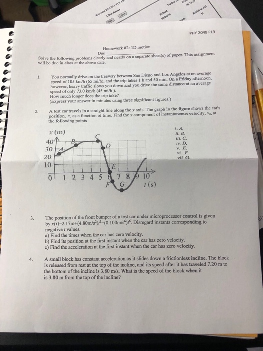 homework 2 1d motion 21 22 answers