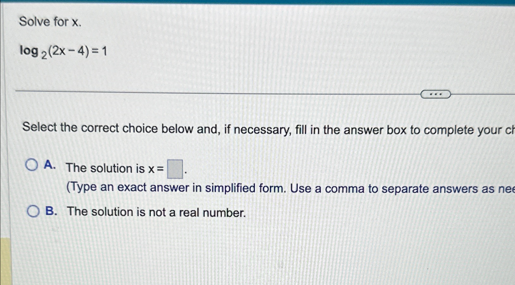 solved-solve-for-x-log2-2x-4-1select-the-correct-choice-chegg