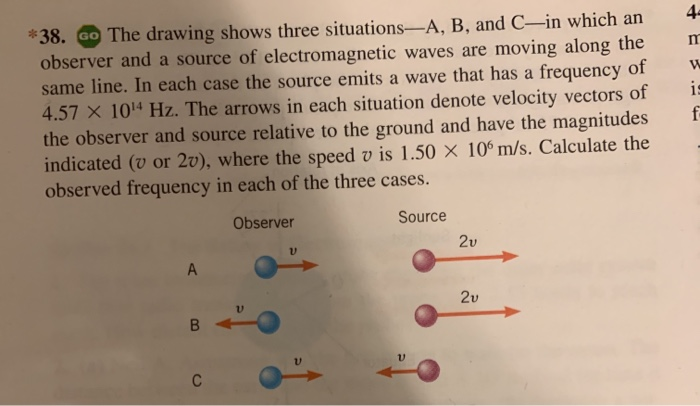 Solved * 38. GO The Drawing Shows Three Situations—A, B, And | Chegg.com