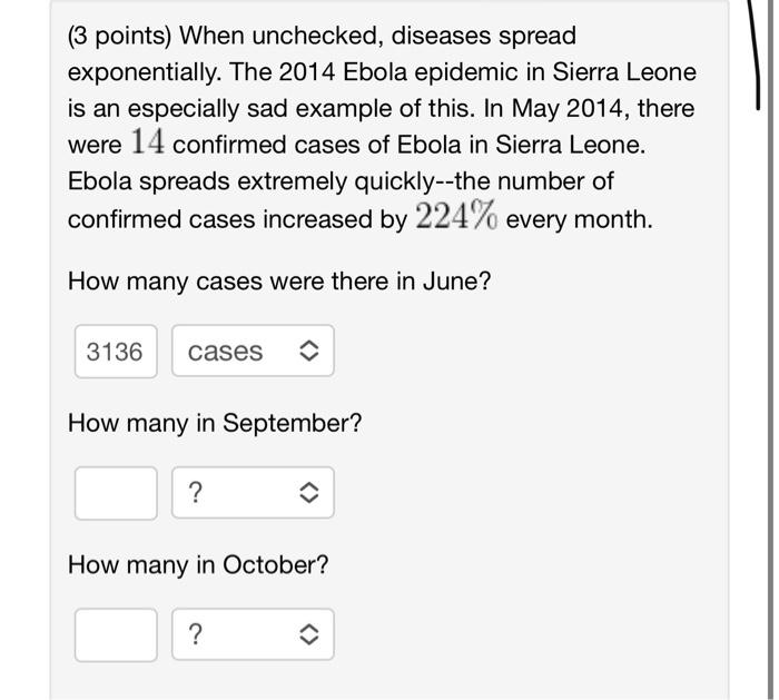 Solved (3 points) When unchecked, diseases spread