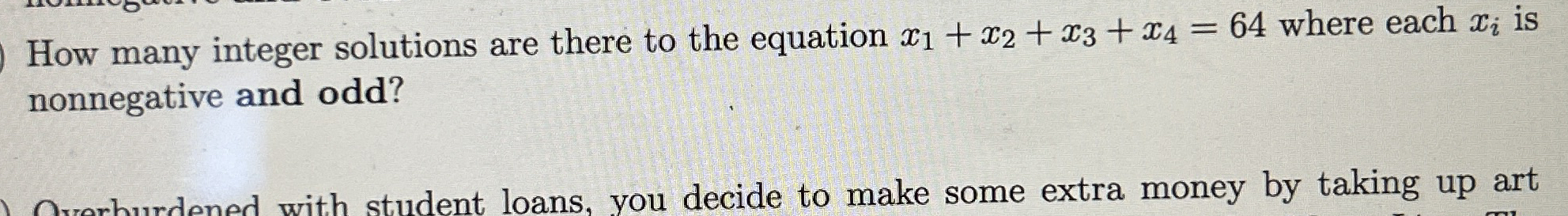 Solved How many integer solutions are there to the equation | Chegg.com