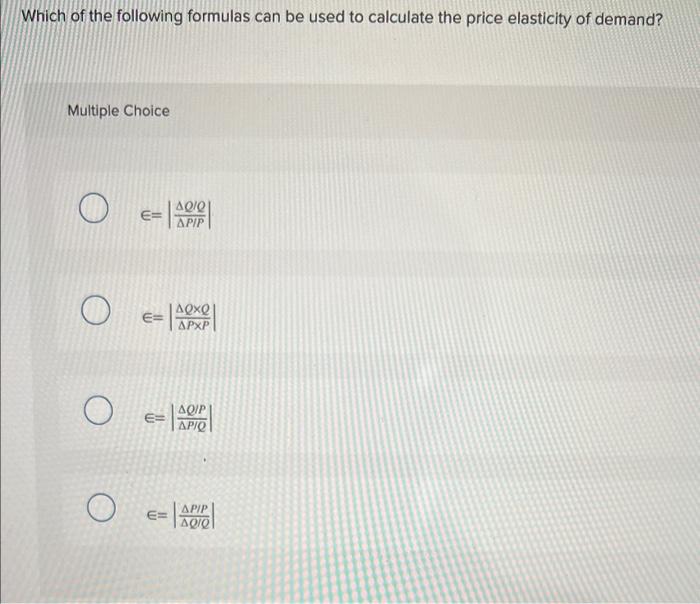 Solved Which of the following formulas can be used to | Chegg.com