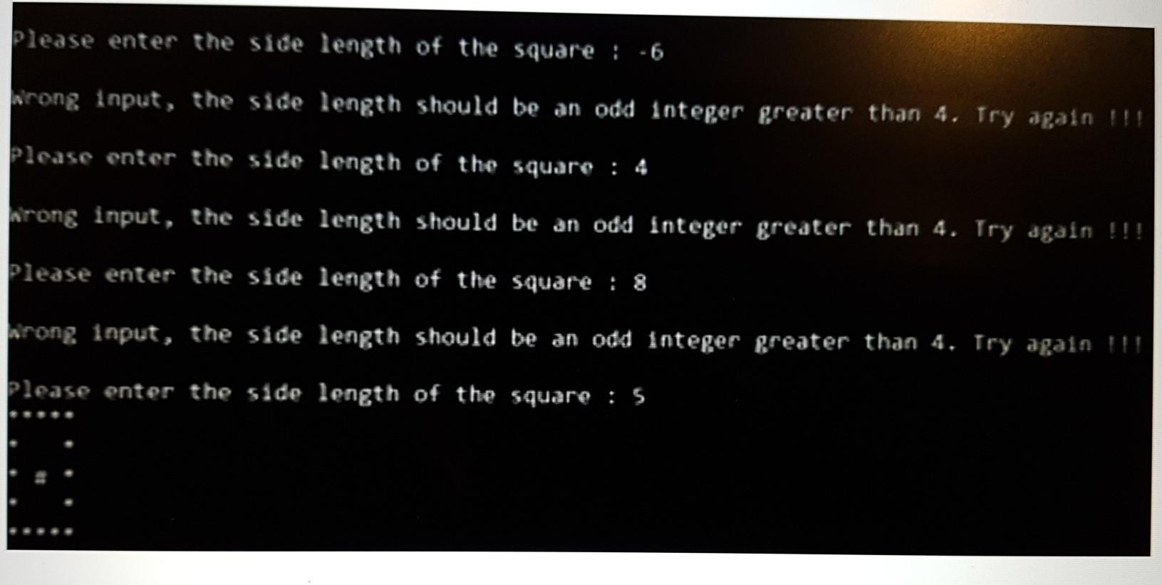 Solved Write a Python program to print a hollow square | Chegg.com