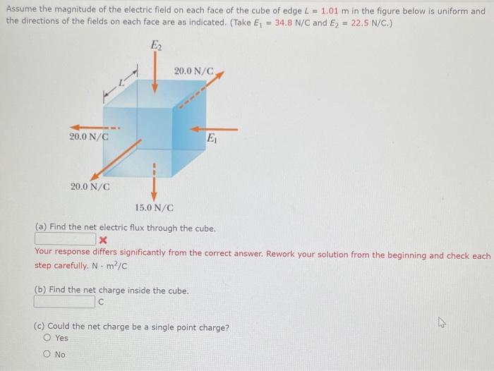 Solved Assume the magnitude of the electric field on each | Chegg.com