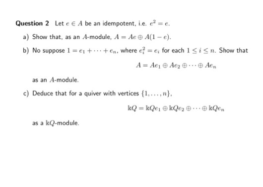 Solved Throughout Let K Be A Field Question 1 Let A Be Chegg Com