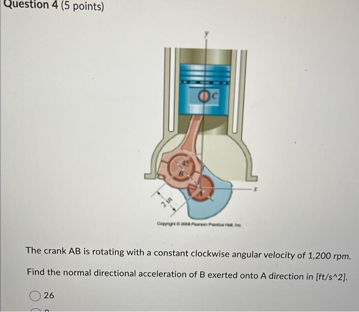 Solved The crank AB is rotating with a constant clockwise