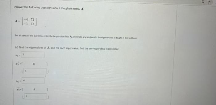 Solved Answer the following questions about the given matrix | Chegg.com
