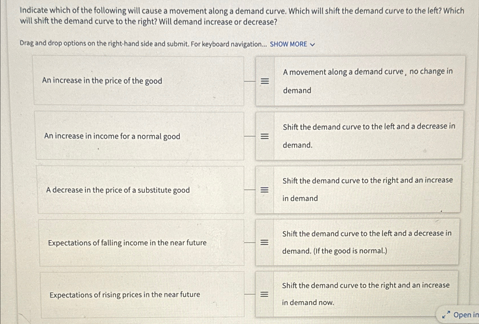 Solved Indicate which of the following will cause a movement | Chegg.com