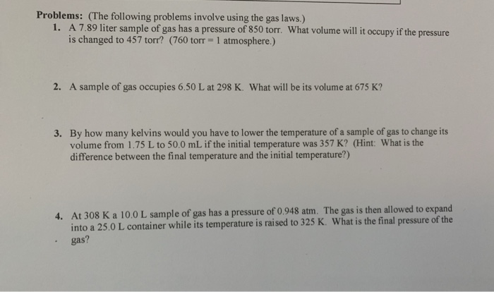 Solved Problems: (The Following Problems Involve Using The | Chegg.com