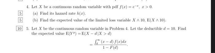 Solved 5 5 4. Let X be a continuous random variable with pdf | Chegg.com