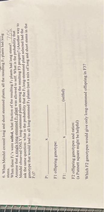Solved genetics help please. please put the answers in a way | Chegg.com