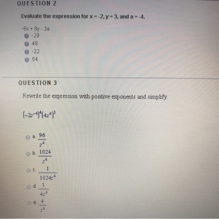 Question 2 Evaluate The Expression For X 2 Y 3 Chegg Com