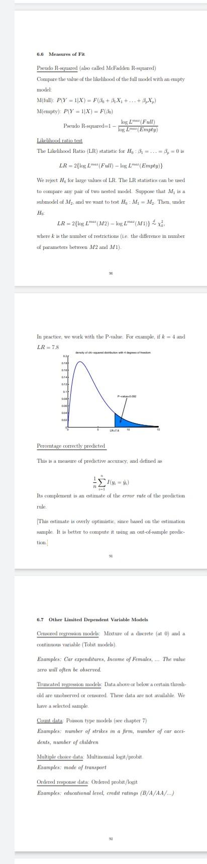 Solved 6.6 Measures of Fit Pseudo R-qtured (also called | Chegg.com