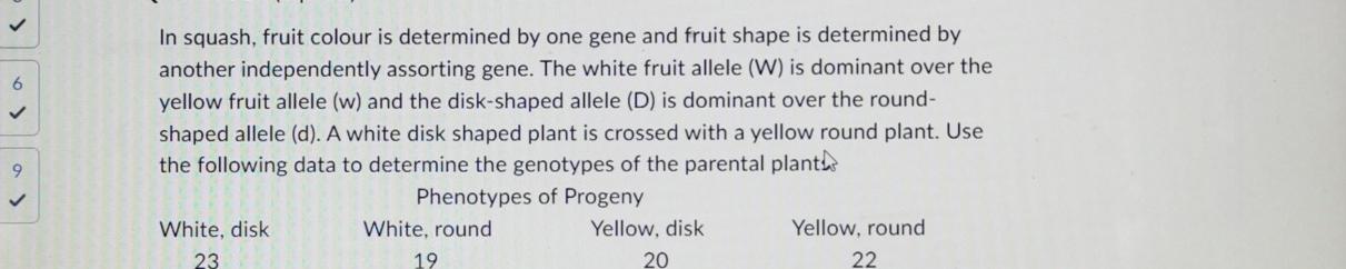 Solved In squash, fruit colour is determined by one gene and | Chegg.com