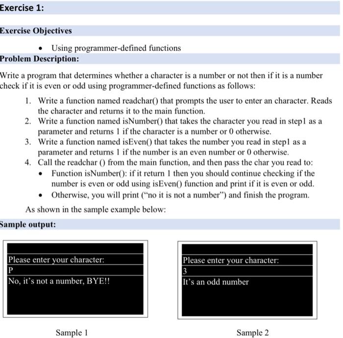 Solved Exercise 1: Exercise Objectives • Using | Chegg.com