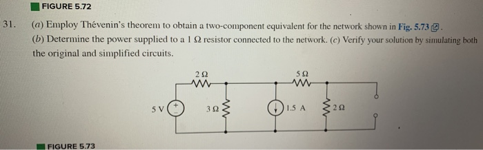 Solved FIGURE 5.72 31. (a) Employ Thévenin's Theorem To | Chegg.com