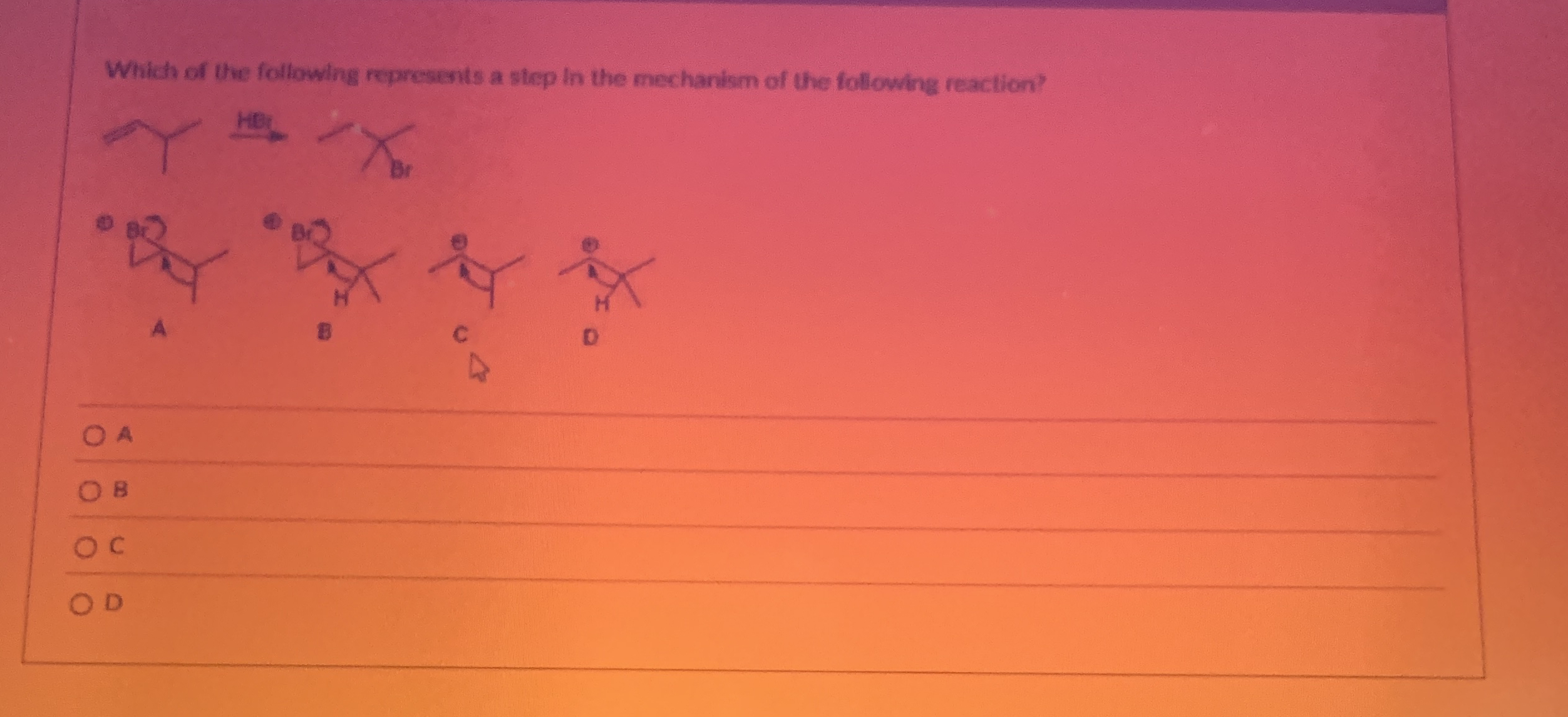 Solved Which of the following represests a step in the | Chegg.com