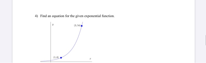 Solved 4) Find an equation for the given exponential | Chegg.com