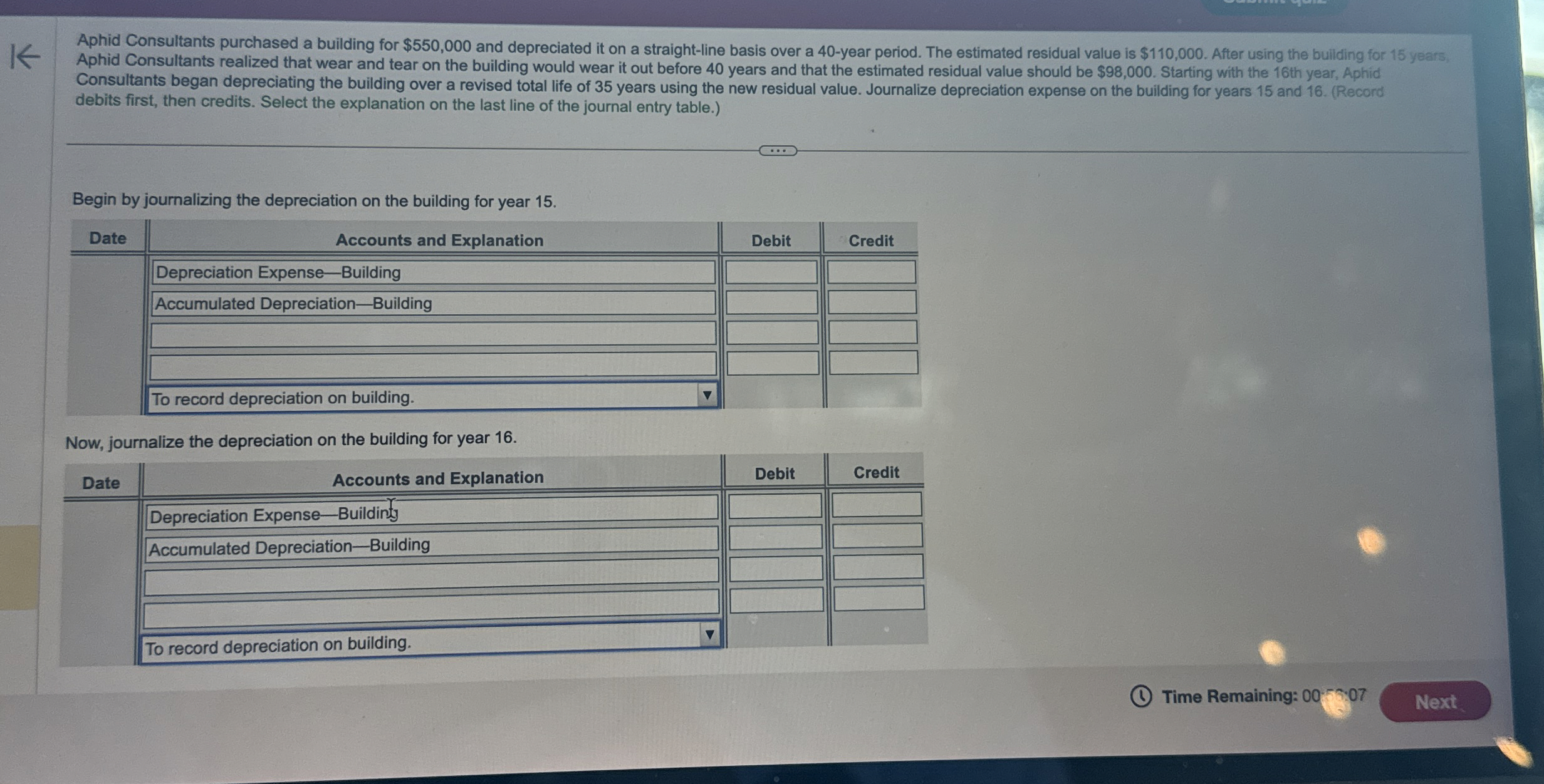 Solved Aphid Consultants purchased a building for 550,000