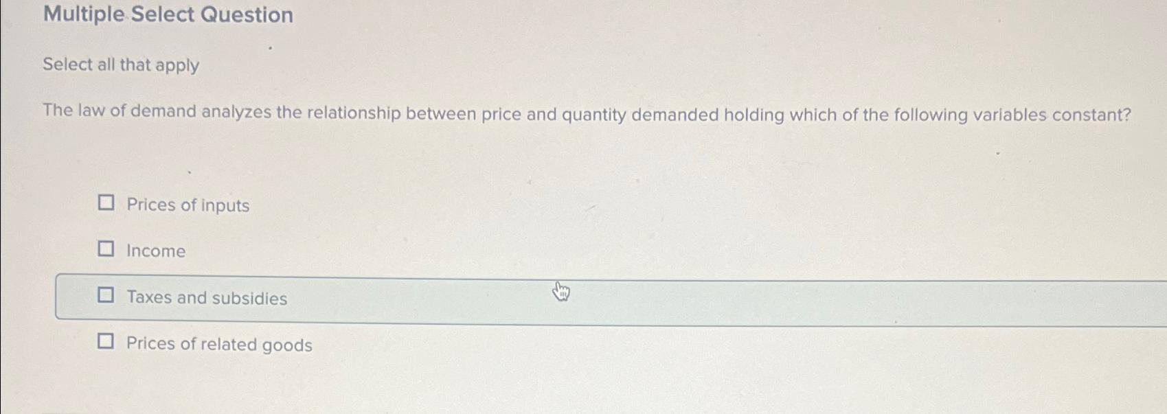 Solved Multiple Select QuestionSelect all that applyThe law | Chegg.com