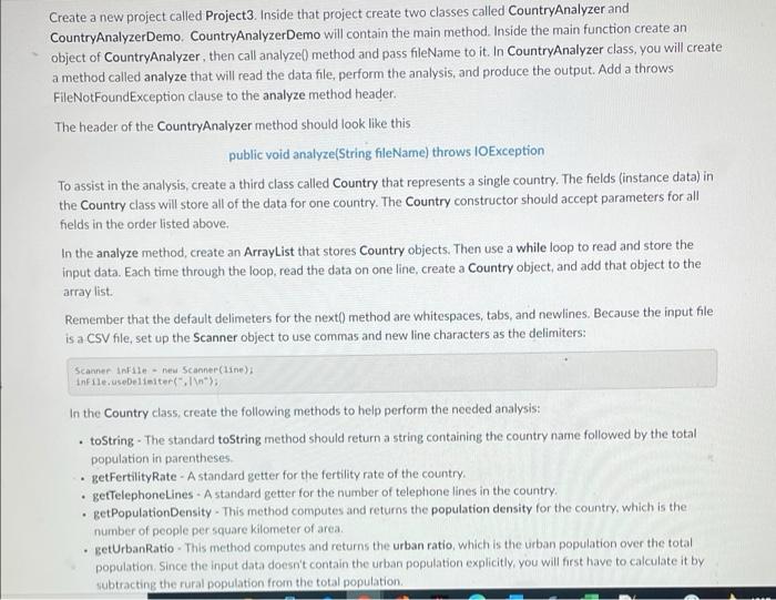 Create a new project called Project3. Inside that | Chegg.com