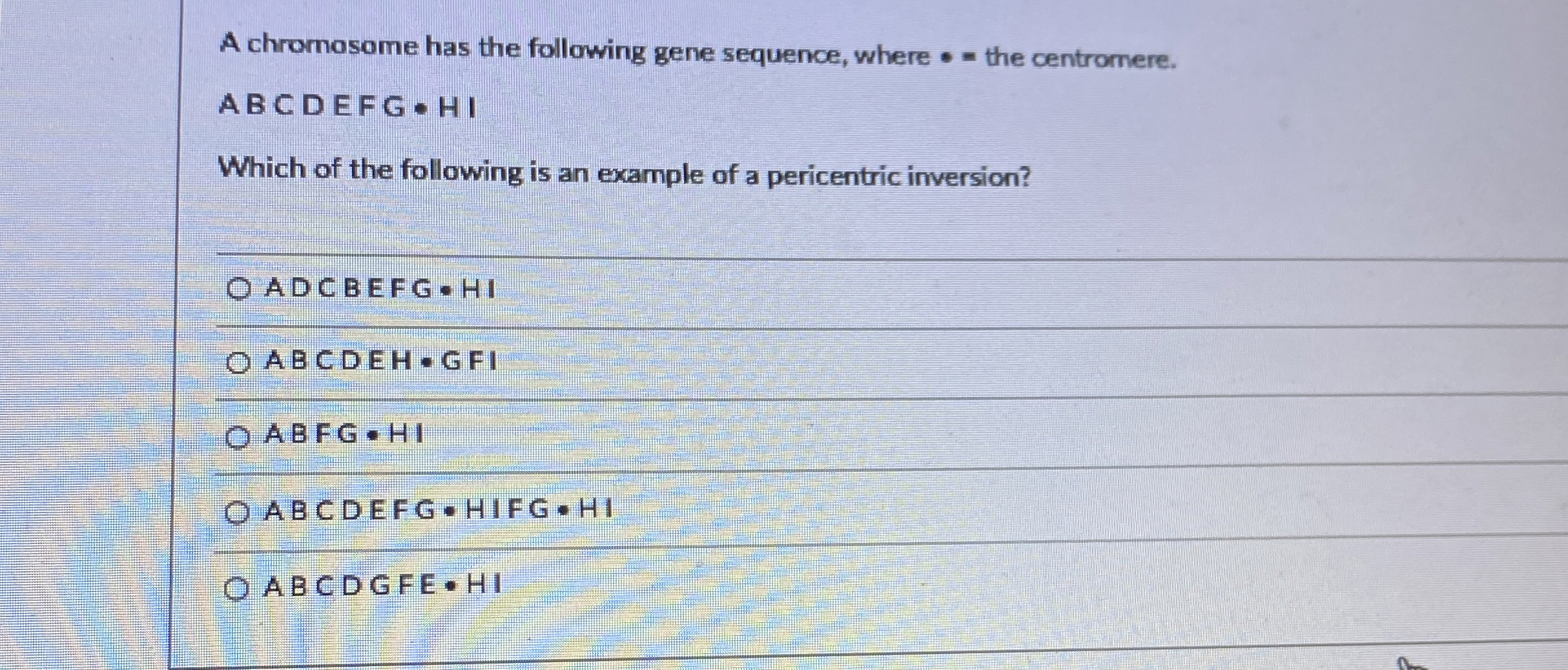 Solved A chromosome has the following gene sequence, where | Chegg.com