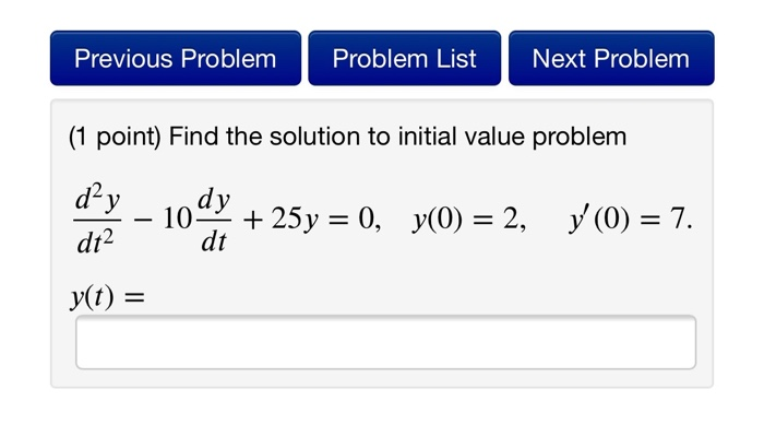 Solved Previous Problem Problem List Next Problem (1 Point) | Chegg.com