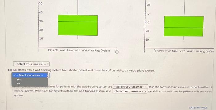 Solved (iv)e) Do offices with a wait-tracking system have | Chegg.com