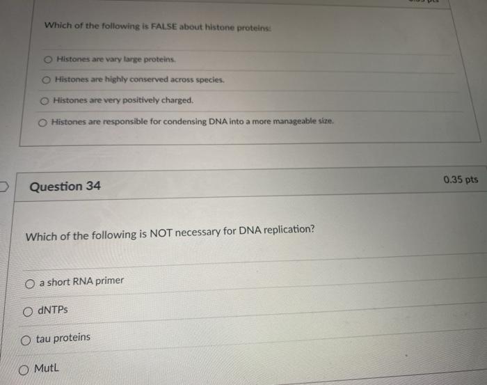 Solved Which Of The Following Is FALSE About Histone | Chegg.com