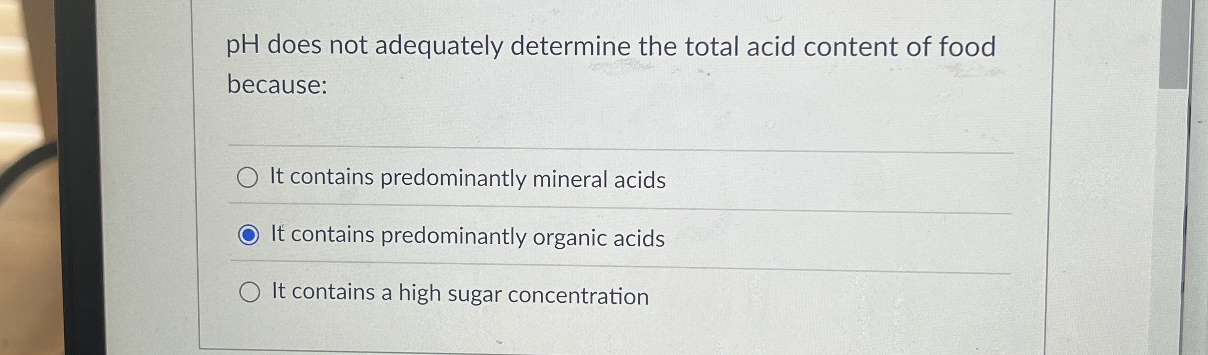 Solved pH does not adequately determine the total acid | Chegg.com