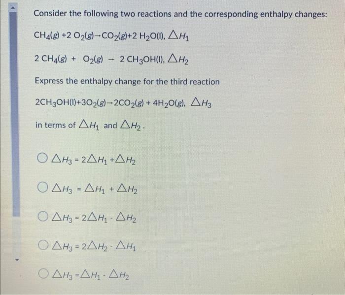 Solved Consider the following two reactions and the | Chegg.com