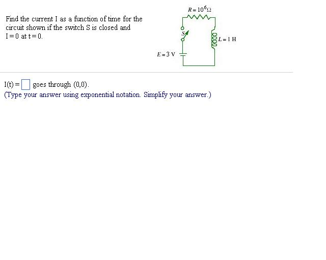 Solved Find the current I as a function of time for the | Chegg.com