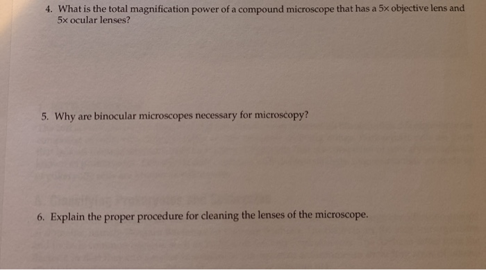 Solved 4. What is the total magnification power of a | Chegg.com