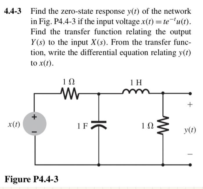 4.4-3 Find the zero-state response y(t) of the | Chegg.com